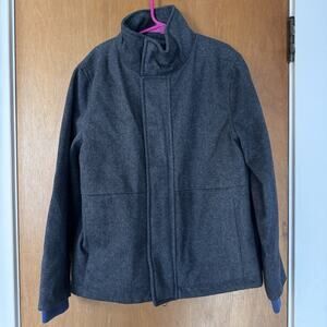 ThereAbouts Coat Jacket Gray w/ Blue Quilted Lining Kids Size Small 8